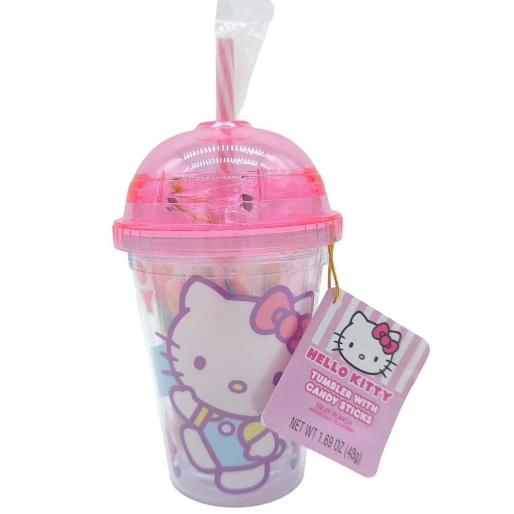 Hello Kitty Tumbler with Candy Sticks NEWN